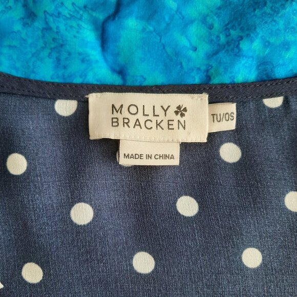 Molly Bracken Navy Polka-dot Top One-size - Picture 2 of 3